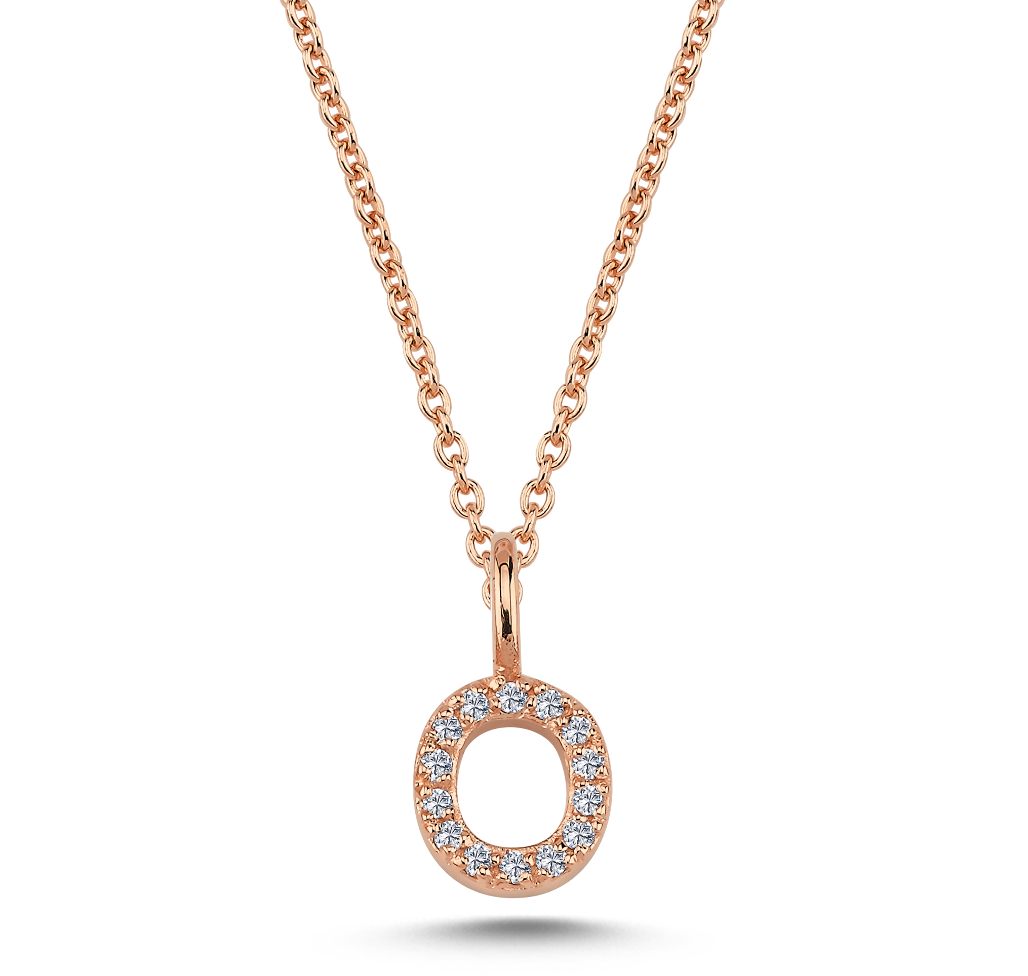 Nuran Bogstav vedhæng "O" med pavé V2201-O 0070