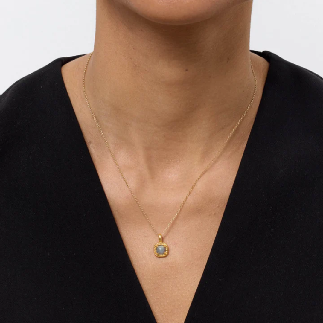 Carré Signét Vedhæng Med Labradorit Guldbelagt FL 4509 LB