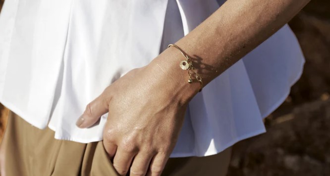 Heiring fjer SMALL til Armring med kæde 53-3-90