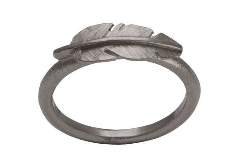 Heiring Fjer Ring Mini Oxideret 51-6-00OX