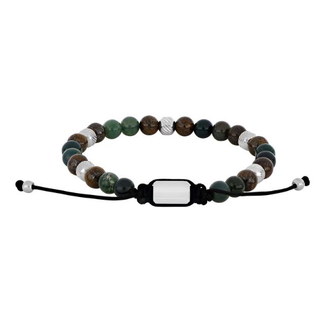 Son of Noa Armbånd Moss Agate/Ilmenite Bronzitite og Stål 80890432700