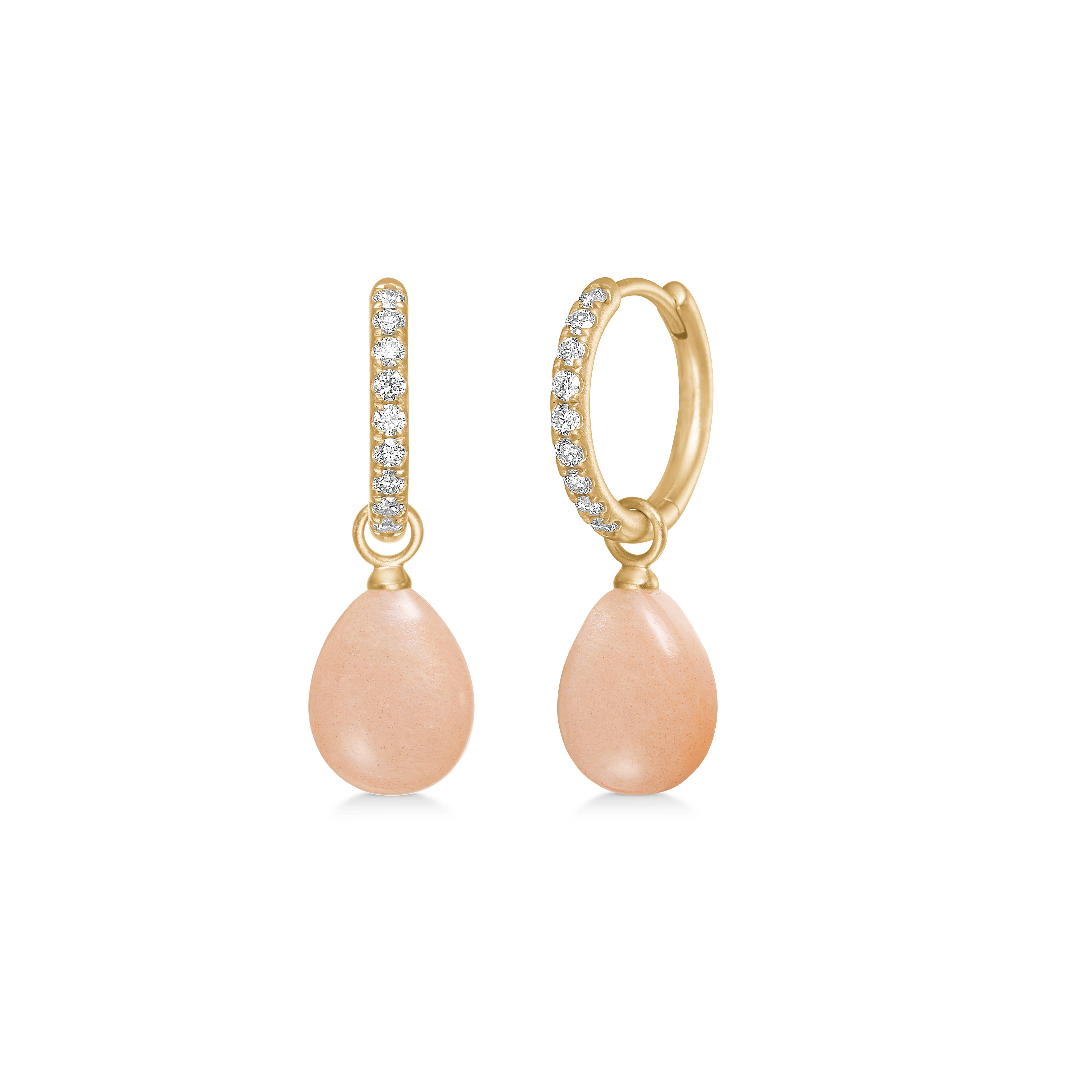 Julie Sandlau Elina Ørevedhænge Rosy Moonstone YG14-EP33RSMN