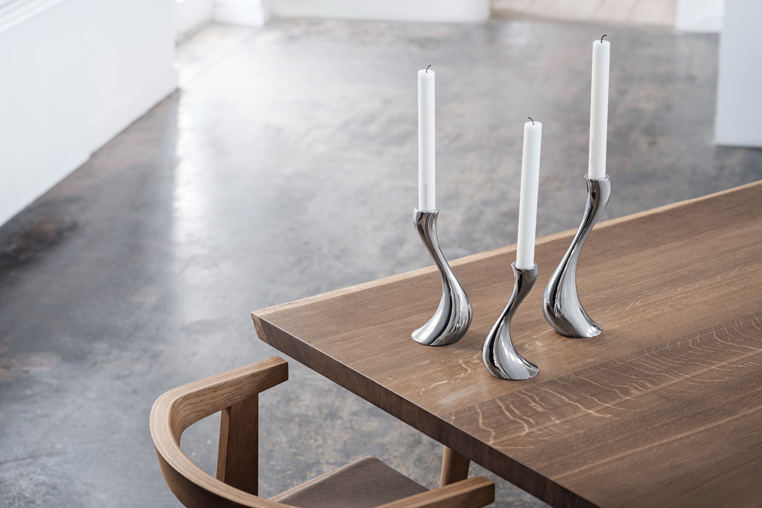 Georg Jensen Cobra Lysestager, Sæt af 3 stk