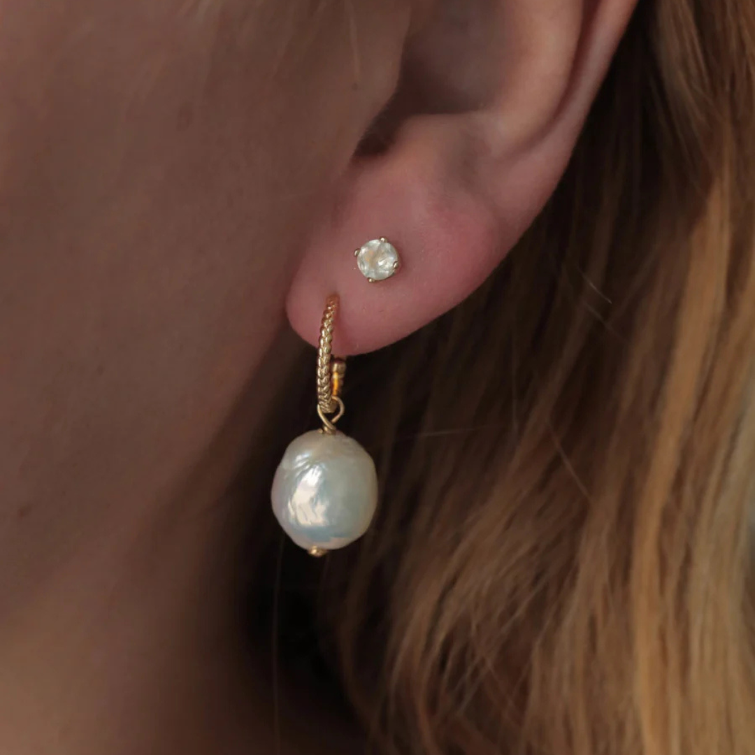 Carré 10-karat Iris Ørestik Med Regnbue Månesten TS 4109 RM 1pc.