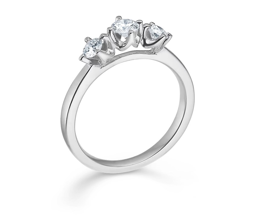 Mads Z CROWN trinity ring 14 kt. hvidguld m. 0,56 ct diamant 1641756