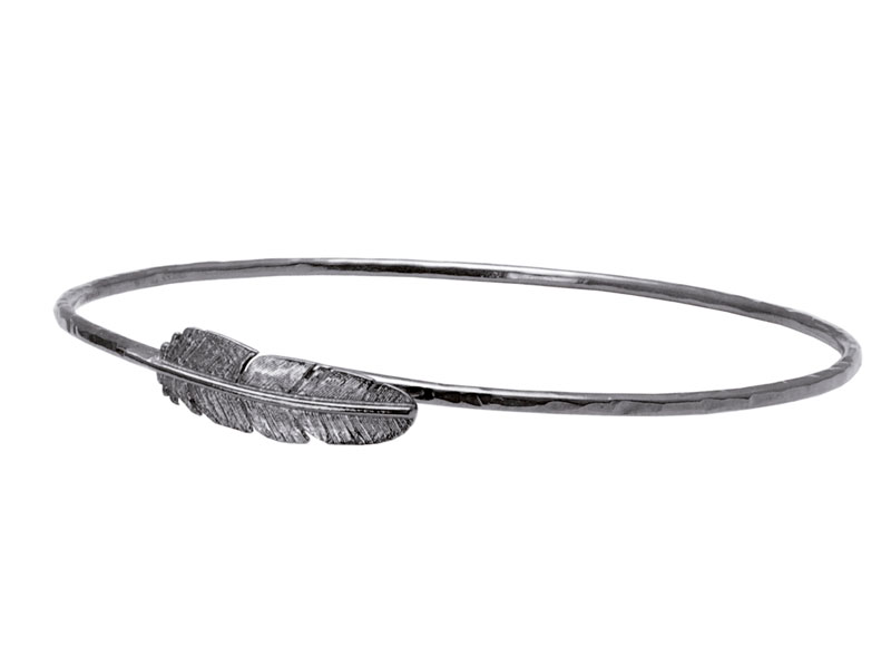 Heiring Fjer Armring Oxideret 29-7-77OX