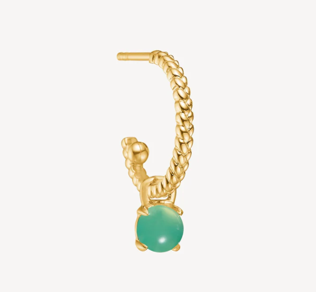 Carré 10-Karat Bon-bon charm med Chrysopras TLH 4390 CR 1pc.