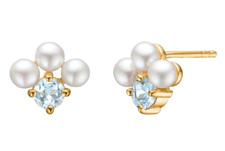 Carré Guldbelagte Ørestikker Med Perle FS 4469 BIBT