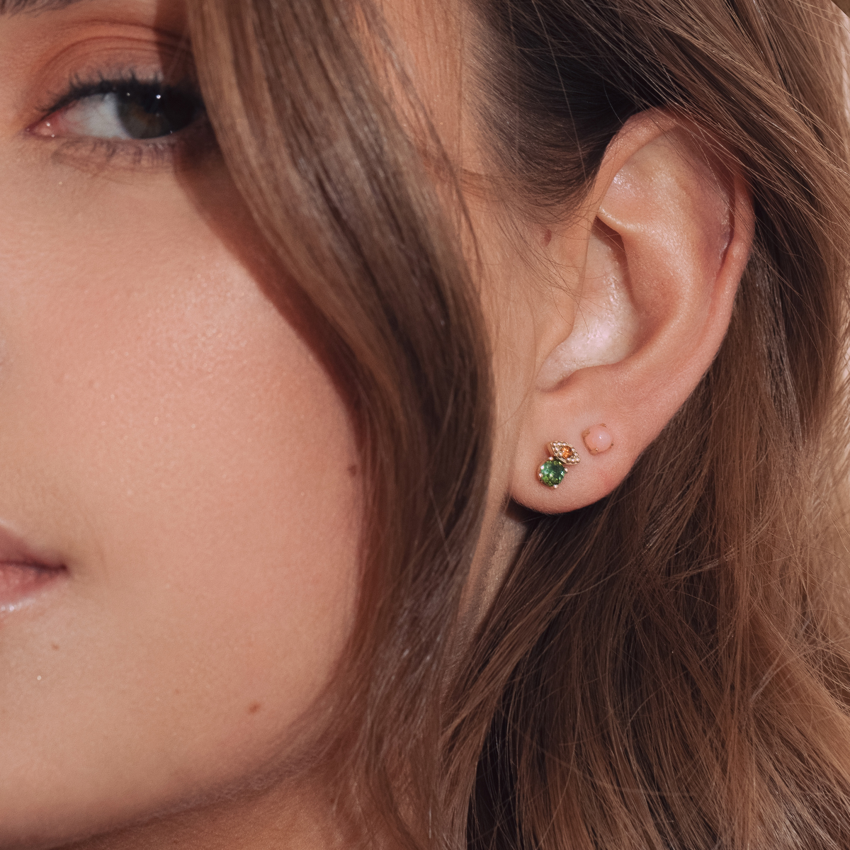 Carré 10-Karat ørestik med Pink Opal TS 4390 PO 1pc.