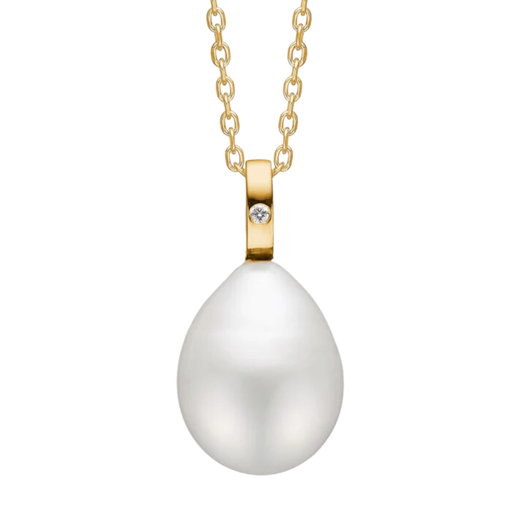 Carré 10 Karat Candy Vedhæng Med Diamanter Og Perle TL 4427 BIDI