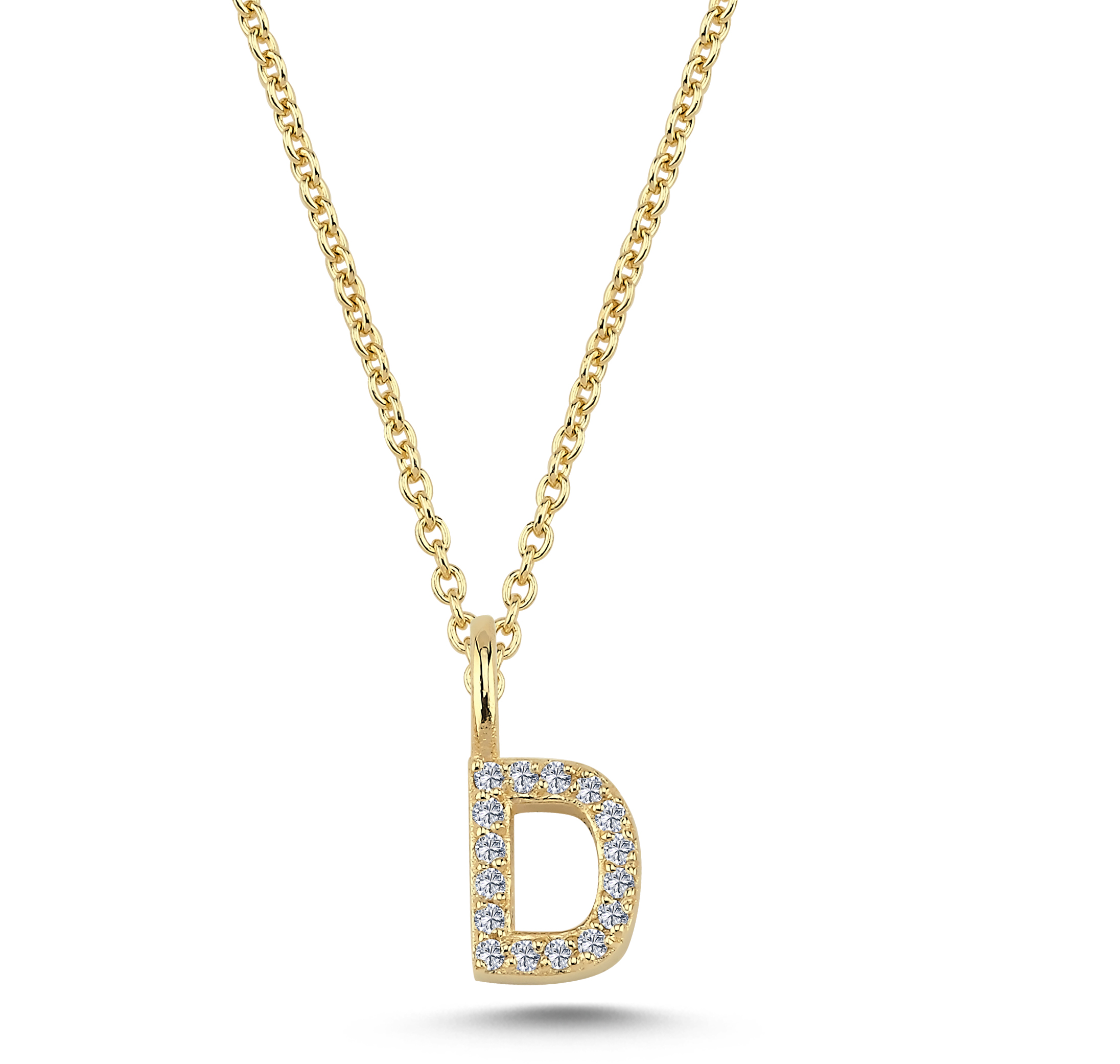 Nuran Bogstav vedhæng "D" med pavé V2201-D 0080