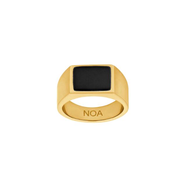 Son Of Noa Stål Ring Sort Agat  108400128