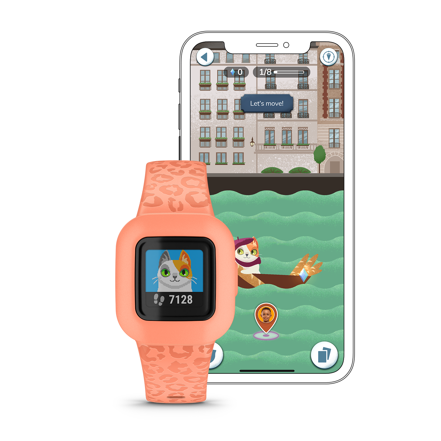 Garmin vivofit jr. 3 Peach Leopard 010-02441-04