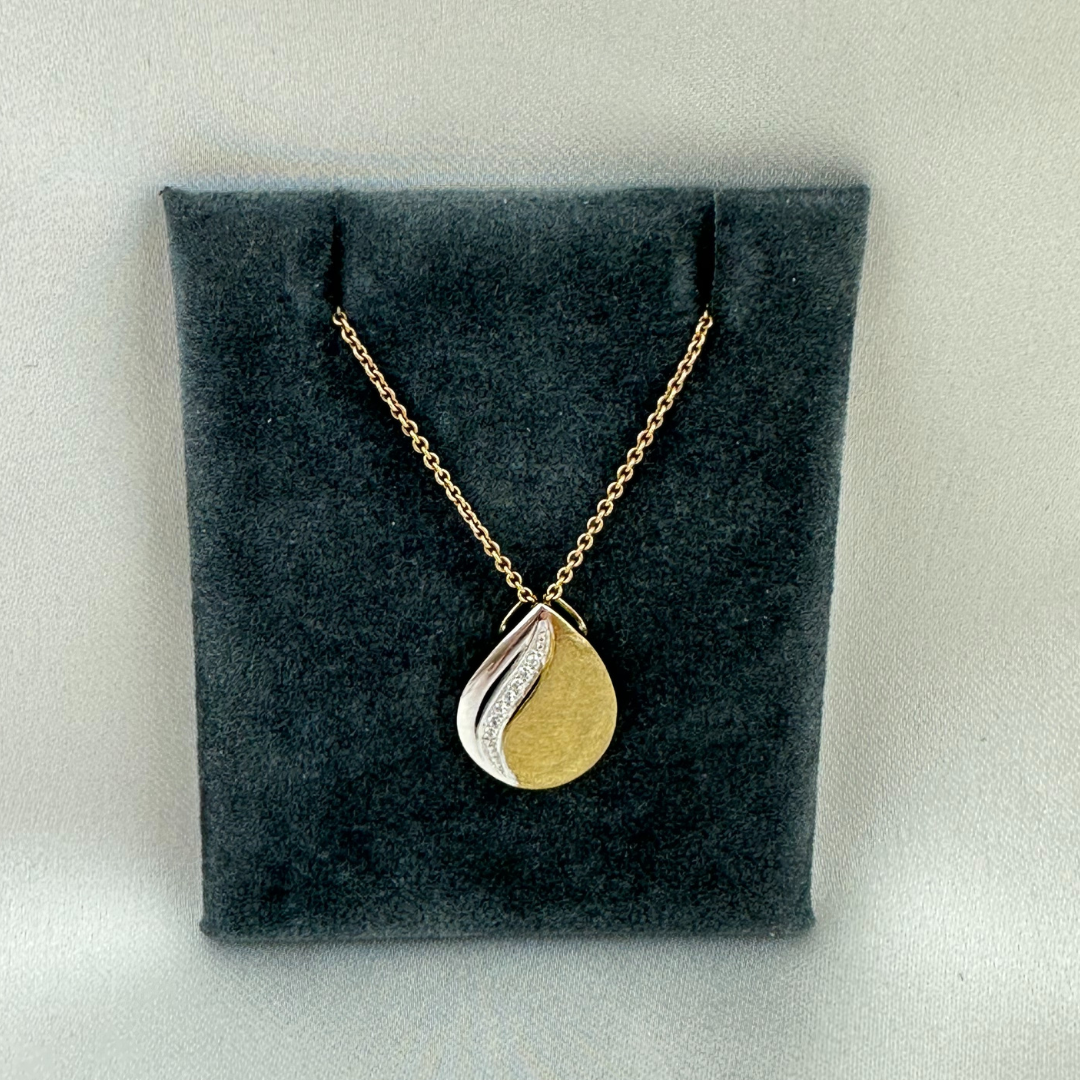 Halskæde m. vedhæng 50x0,0042ct TW.PI, 14kt hvg 44332109-45