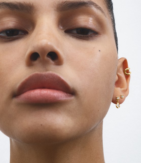 Georg Jensen Mercy Dobbelt Solitaire Øreringe Guld 20001428