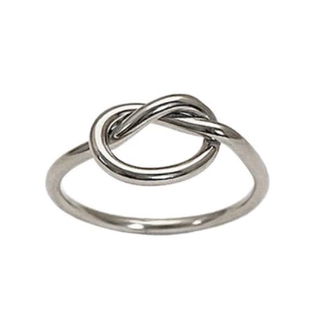 Heiring knude ring rhodineret sølv 53-4-79rh
