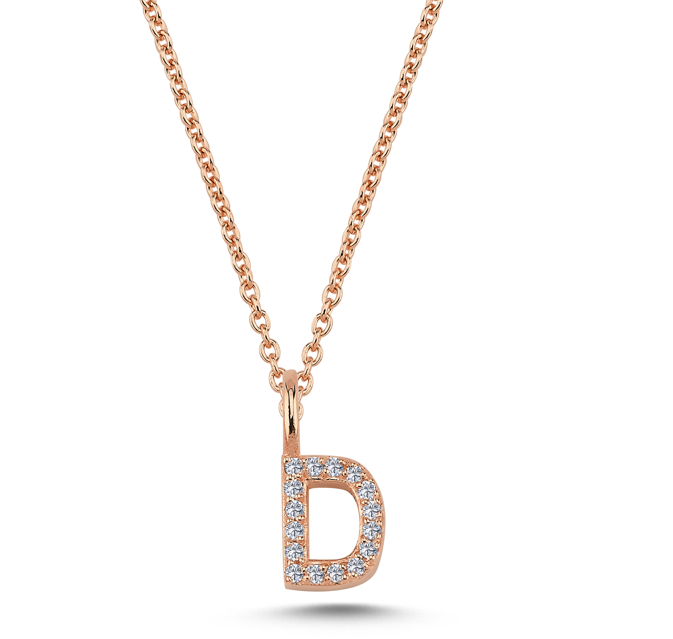 Nuran Bogstav vedhæng "D" med pavé V2201-D 0080