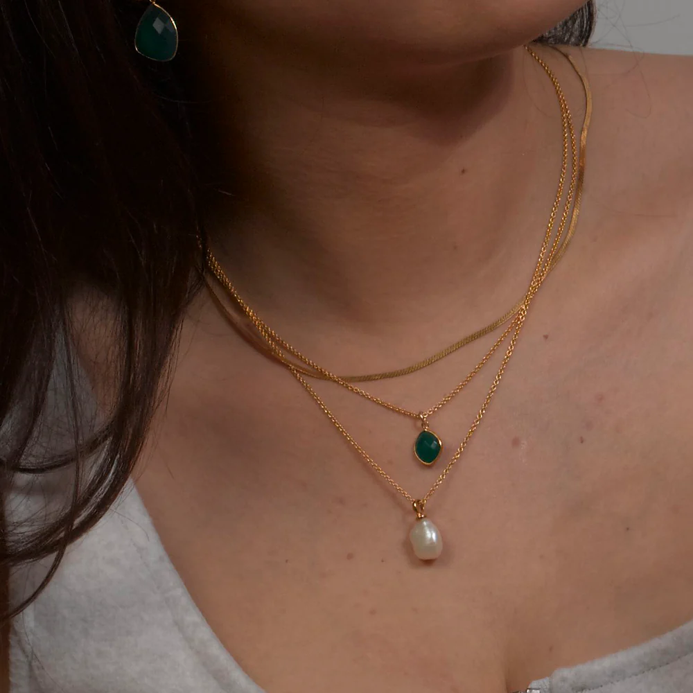 Izabel Camille Sara Halskæde as65004gsgreenonyx