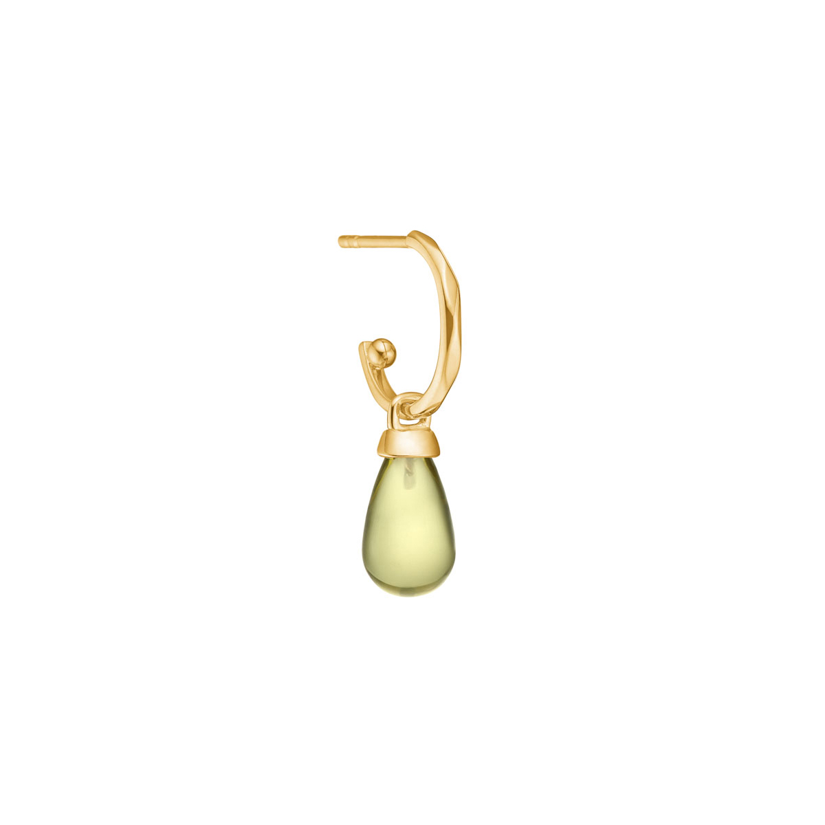 Carré 10-Karat charm med Lemon Kvarts TLH 4394 LQ 1pc.