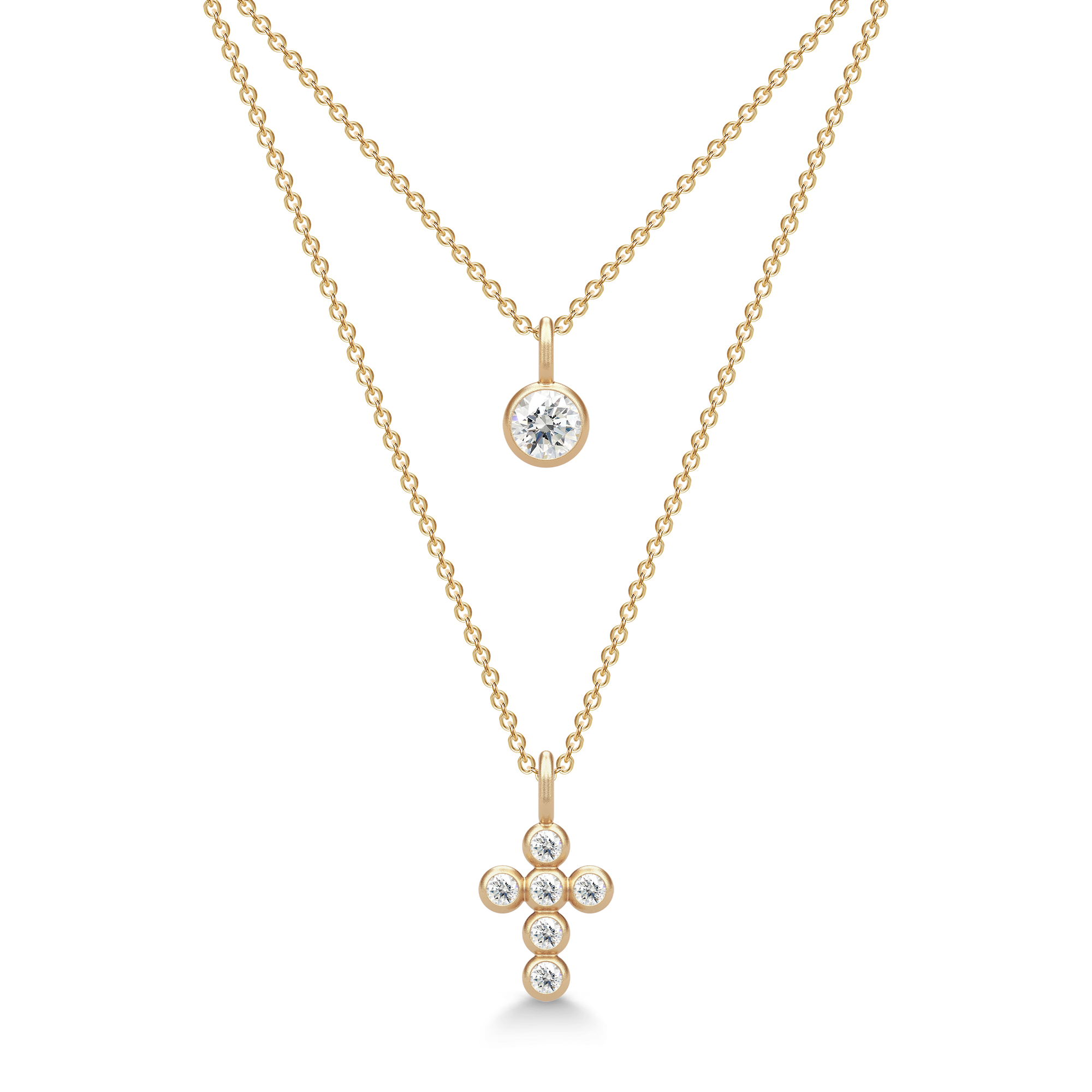 Julie Sandlau Diamond Cross Vedhæng 14k YG14-PD370