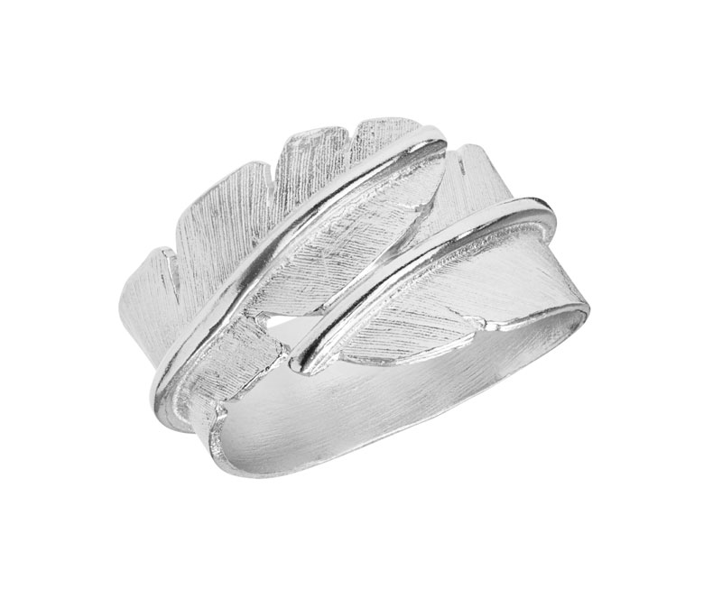 Heiring Fjer Ring Mellem Rhodineret 51-5-96RH