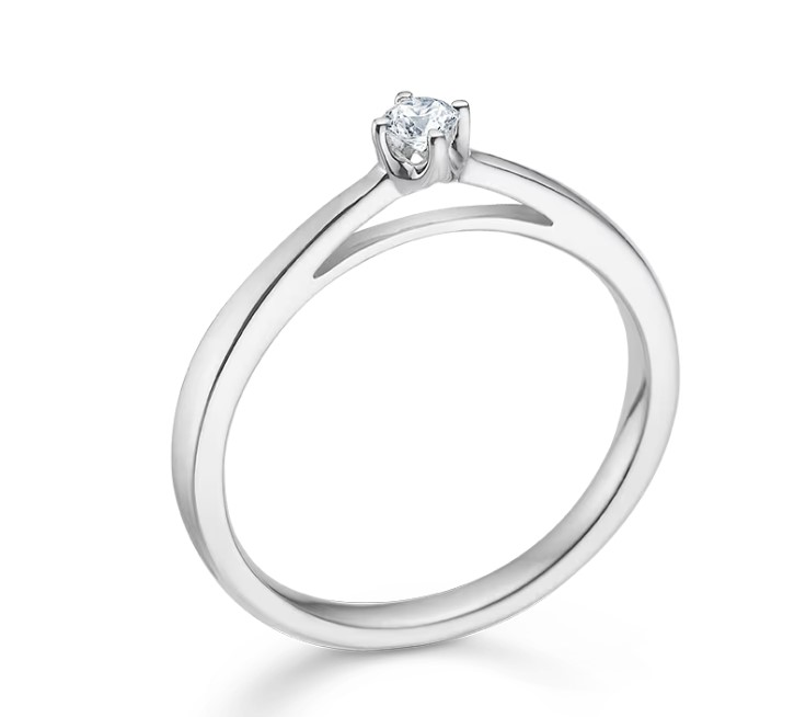 Mads Z CROWN ring 14 kt. hvidguld m. 0,09 ct diamant 1641609