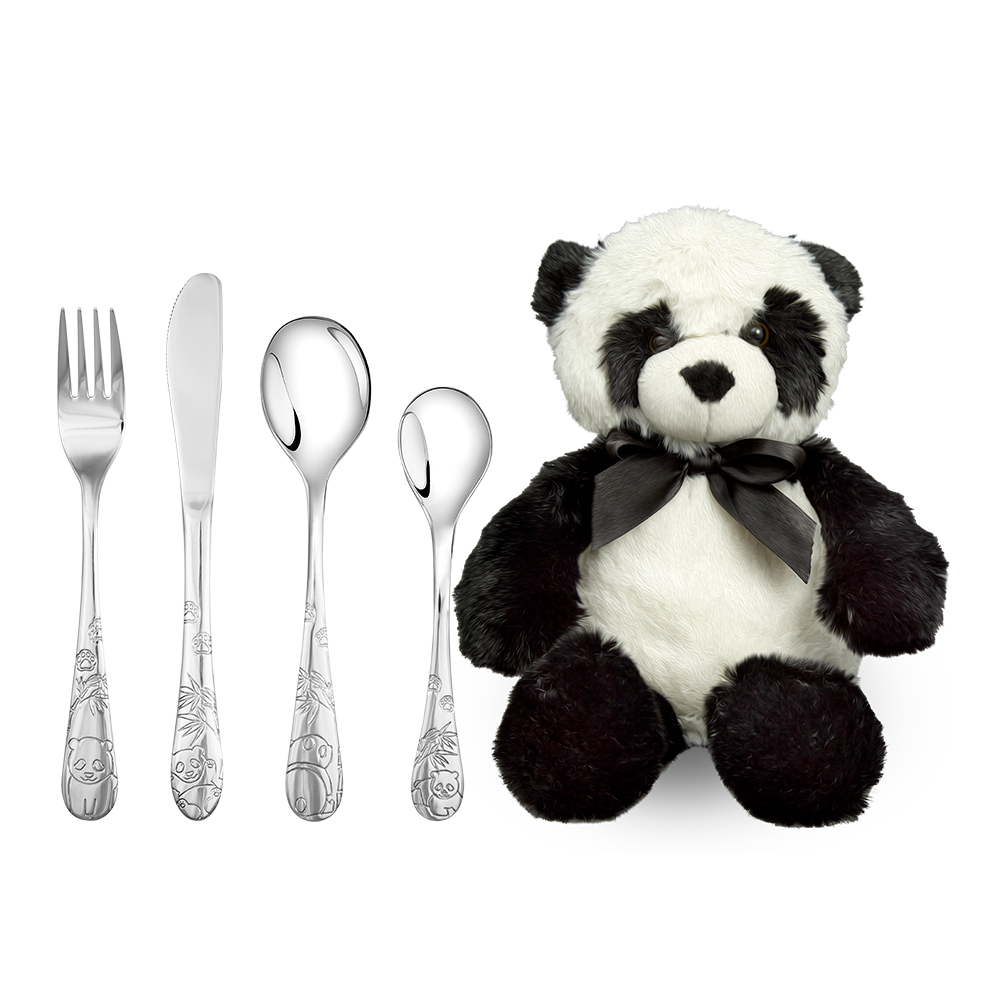 Nordahl Andersen Rustfrit stål bestik m. panda inkl. bamse 93002527001