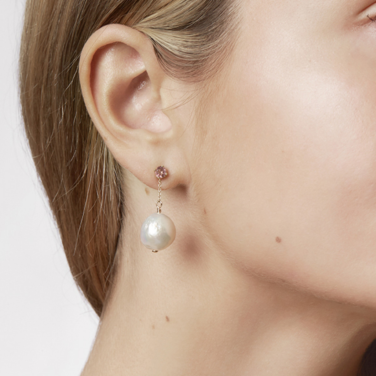 Carré 10-Karat charm med barok Perle TLH 4138 BI 1pc.