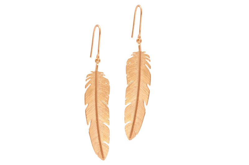 Heiring Fjer Ørehængere Stor 51-5-99OE