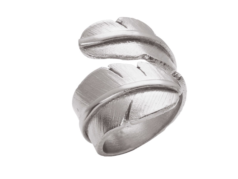 Heiring Fjer Ring Bred Rhodineret 51-5-89RH