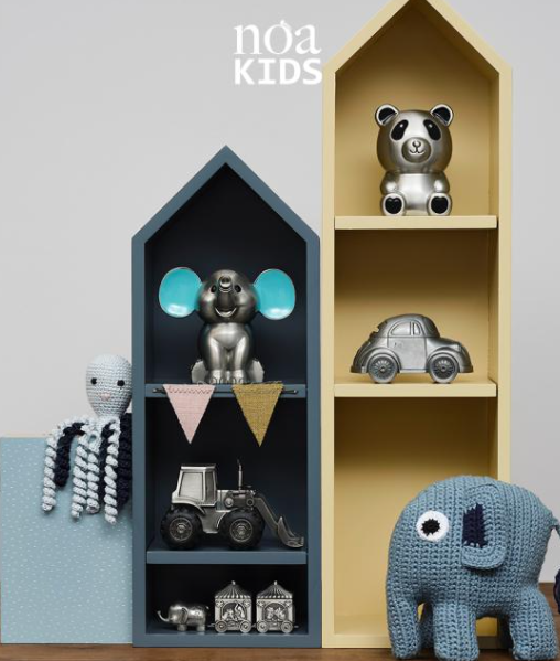 Nordahl Andersen Fortinnet sparebøsse elefant m. blå ører 92015276275