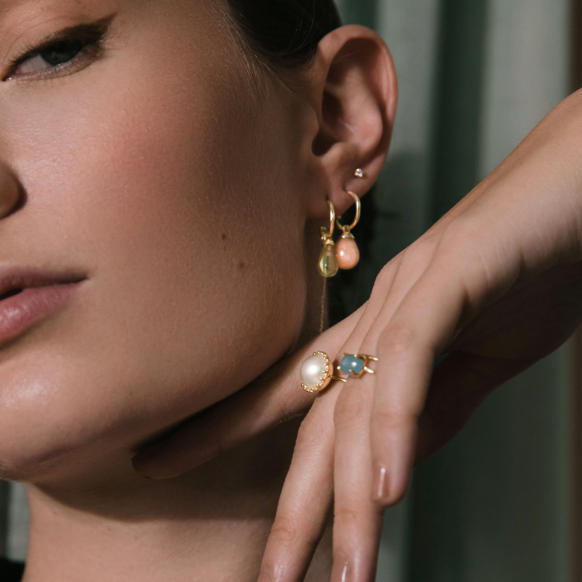 Carré 10-Karat charm med Lemon Kvarts TLH 4394 LQ 1pc.