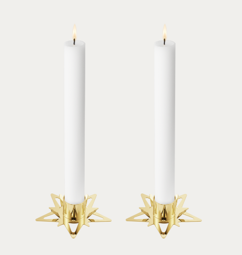Georg Jensen CLASSIC CHRISTMAS stjernelyseholder til kertelys, 2 stk. 10019321