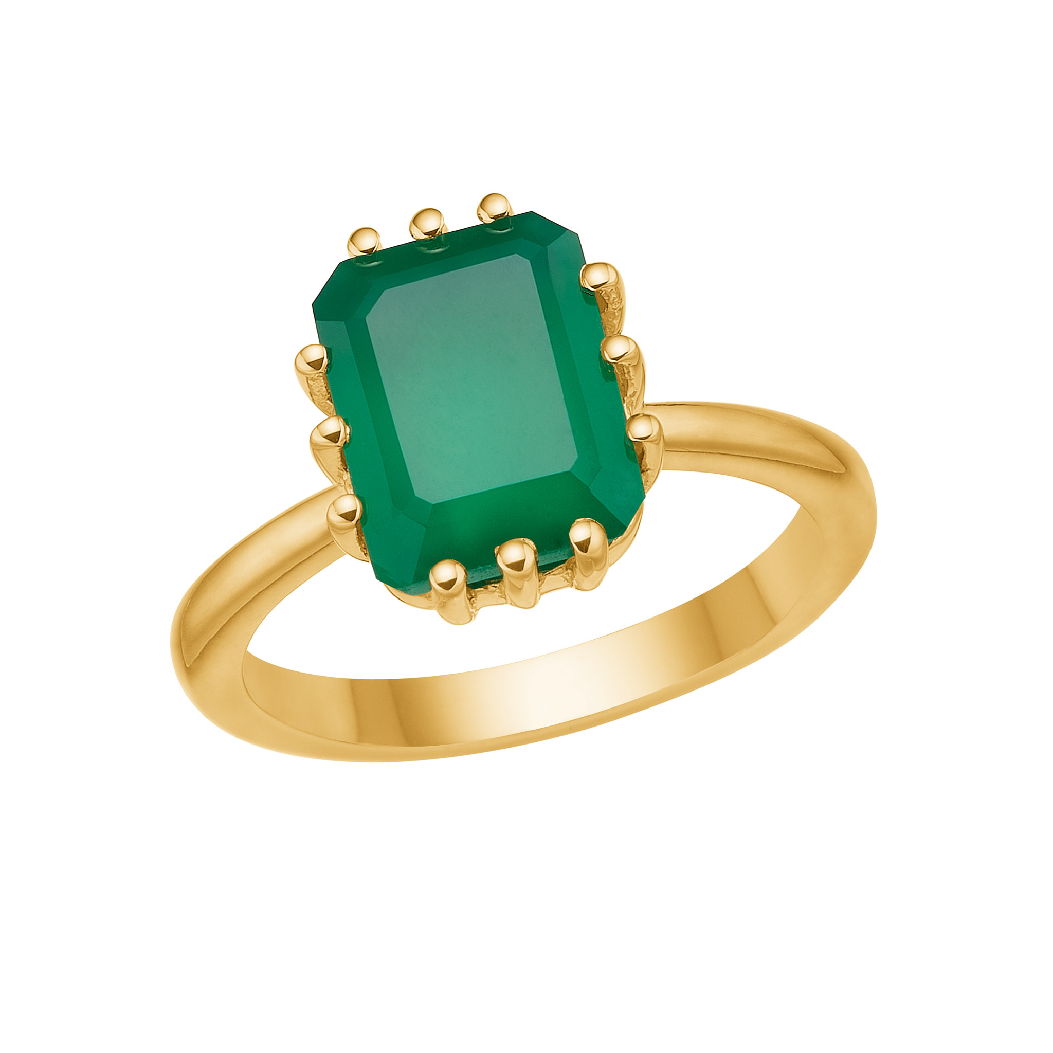 Carré Midnight 2023 Ring med Grøn Agat FR 4488 GR