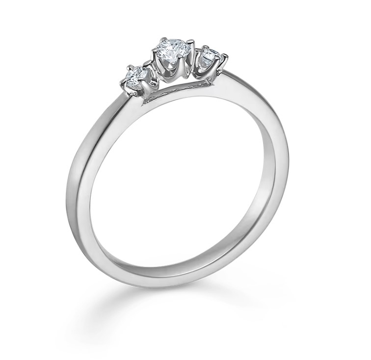 Mads Z CROWN trinity ring 14 kt. hvidguld m. 0,17 ct diamant 1641717