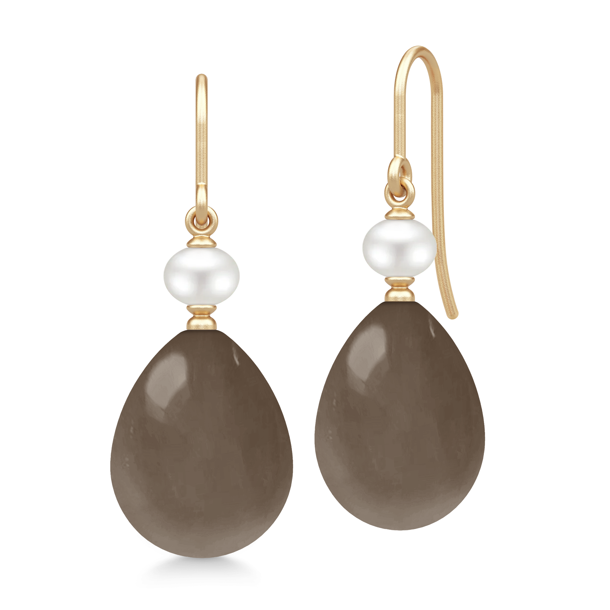 Julie Sandlau Elina Øreringe Chocolate Moonstone YG14-HKS829WHPLCHMN