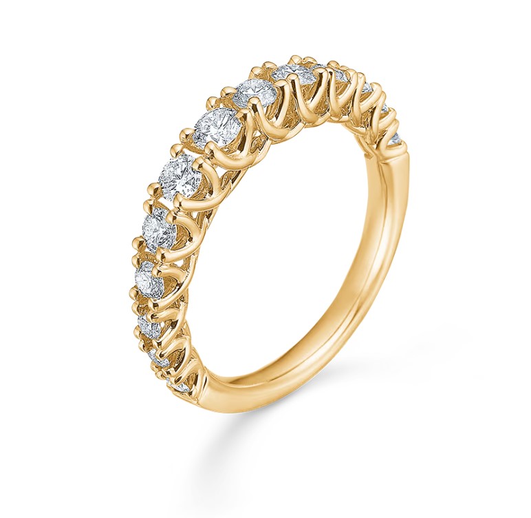 Mads Z Crown Princess Ring 14 kt. rødguld m. 0,75 ct diamant 1541975