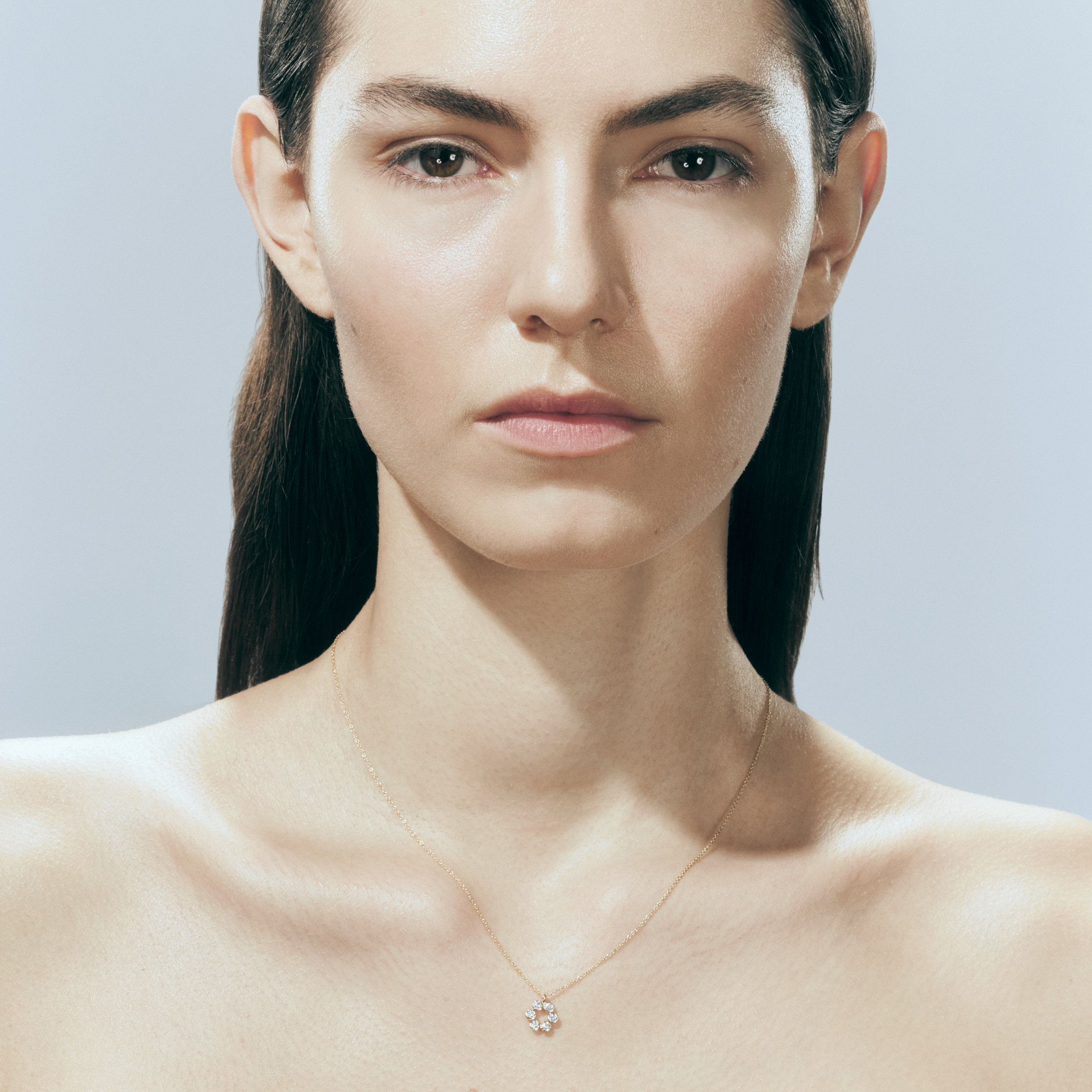 Sophie Bille Brahe Luna Diamant Halskæde NL25_PE_ROUNDNL_WH