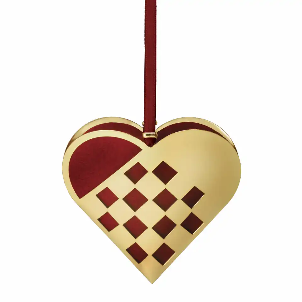 Nordahl Andersen Julehjerte S 8 cm flettet - forgyldt 98862152000