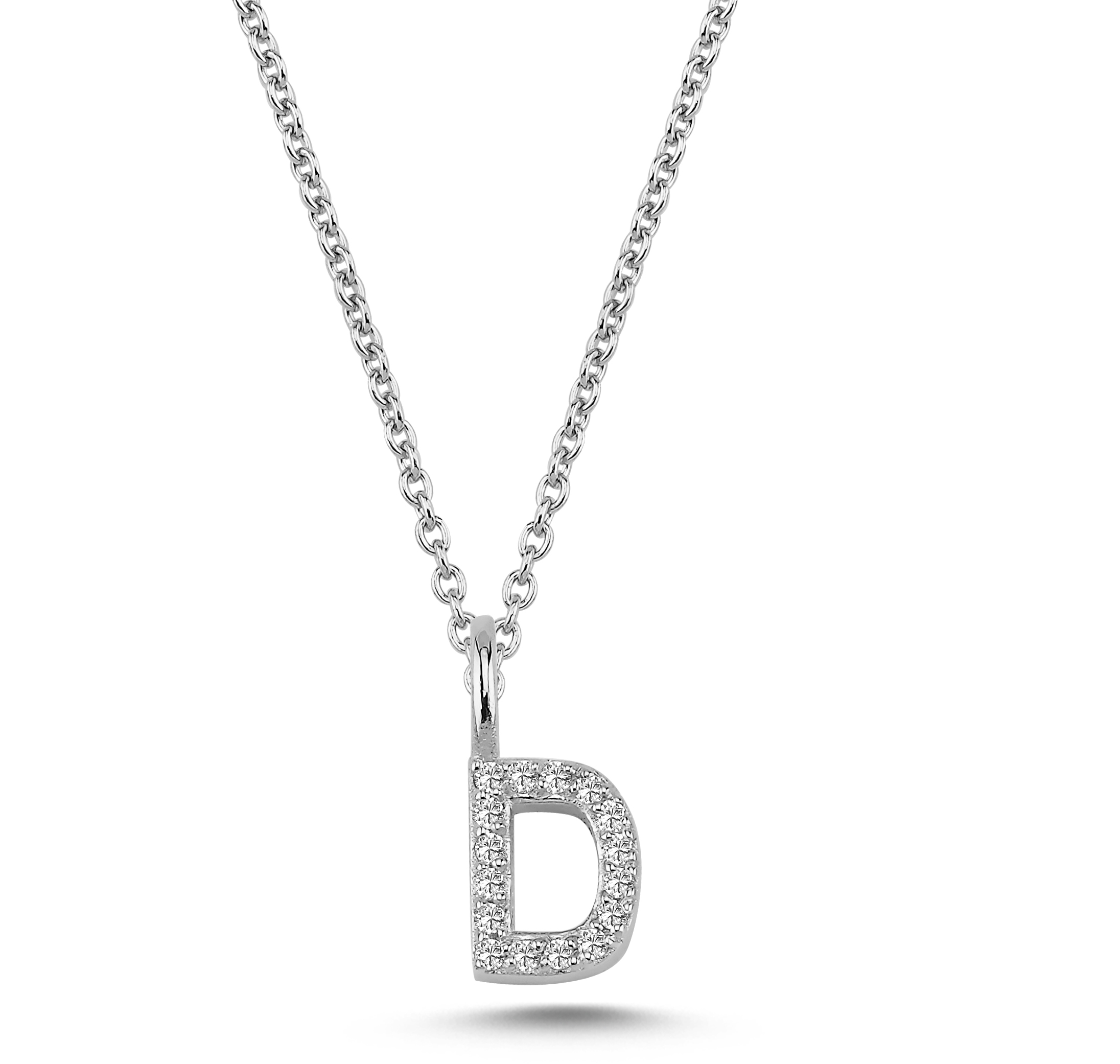 Nuran Bogstav vedhæng "D" med pavé V2201-D 0080