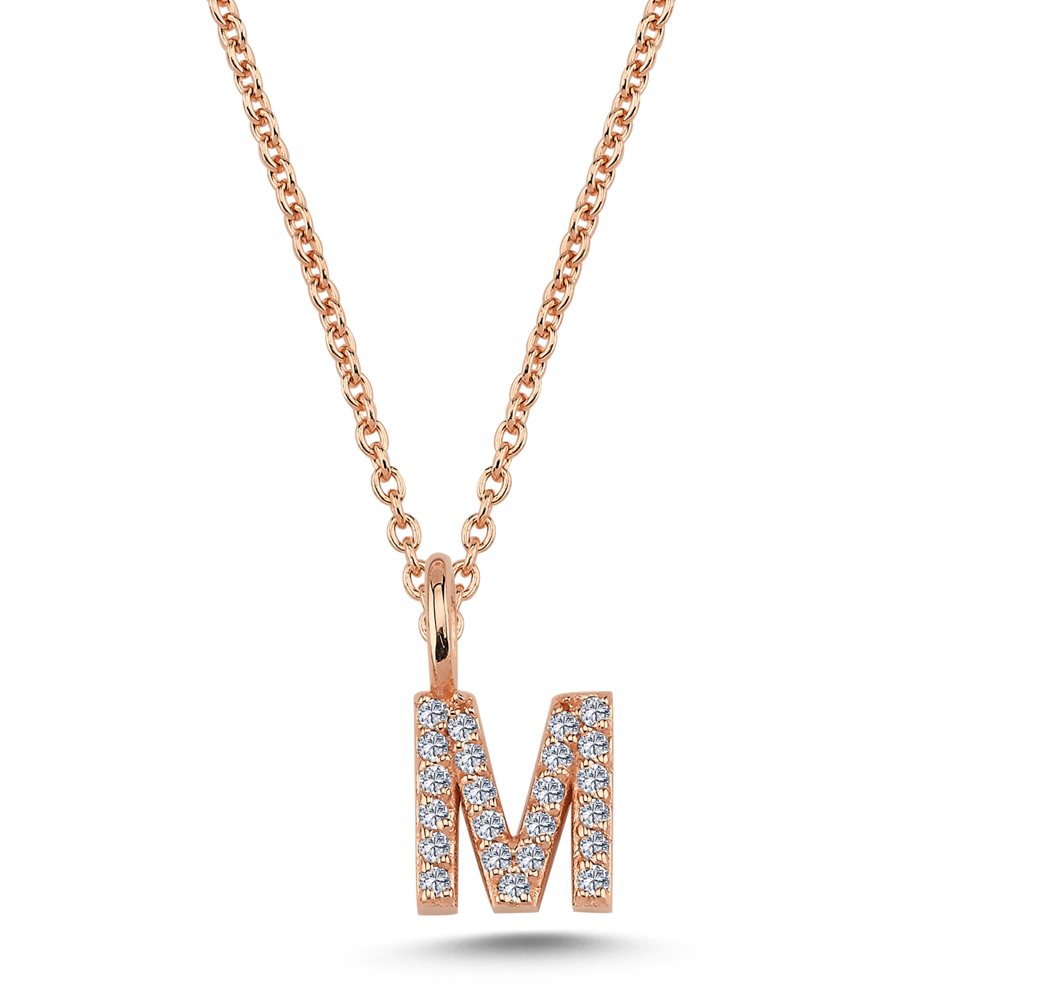 Nuran Bogstav vedhæng "M" med pavé V2201-M 0115