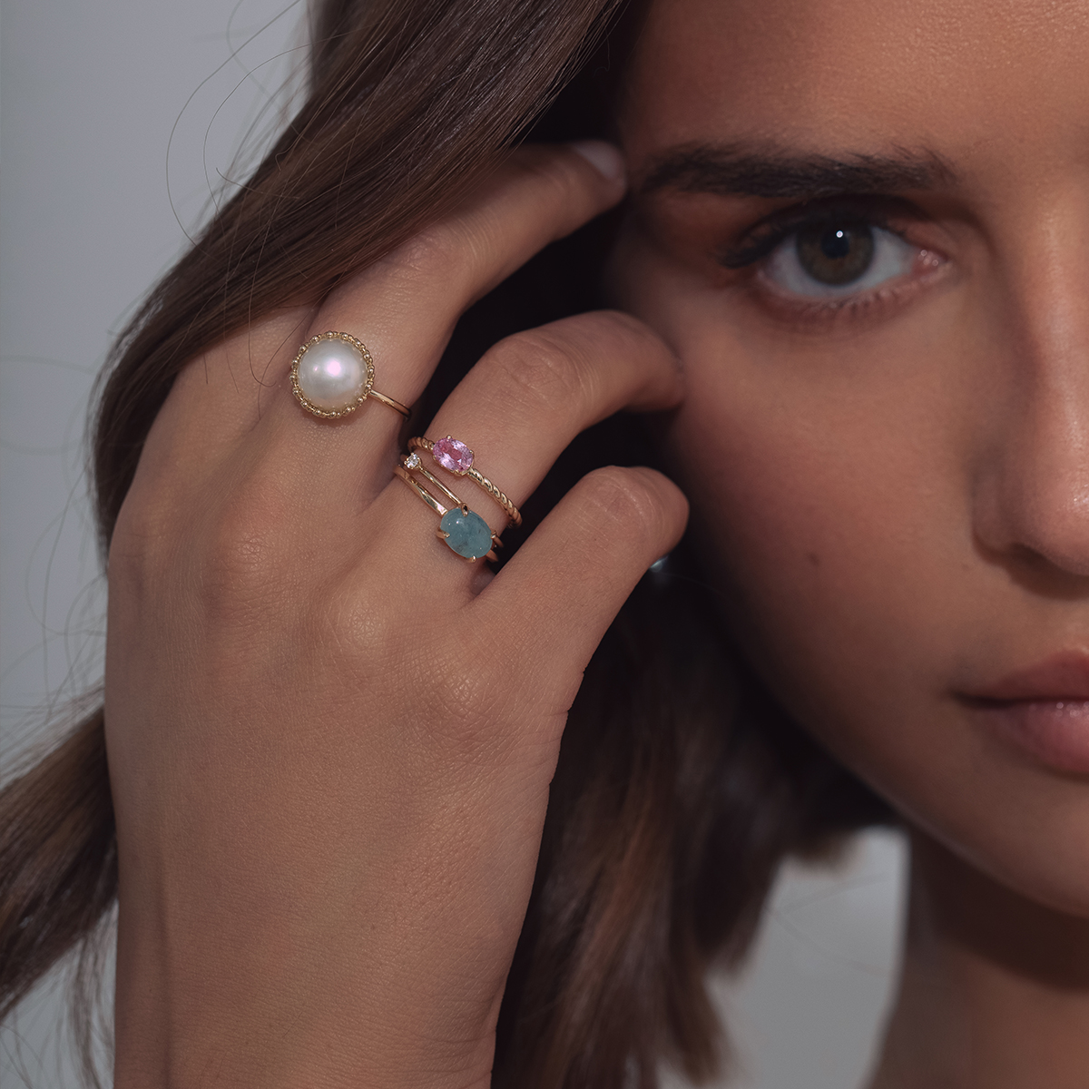 Carré 10-Karat ring med Akvamarin TR 4355 AQ