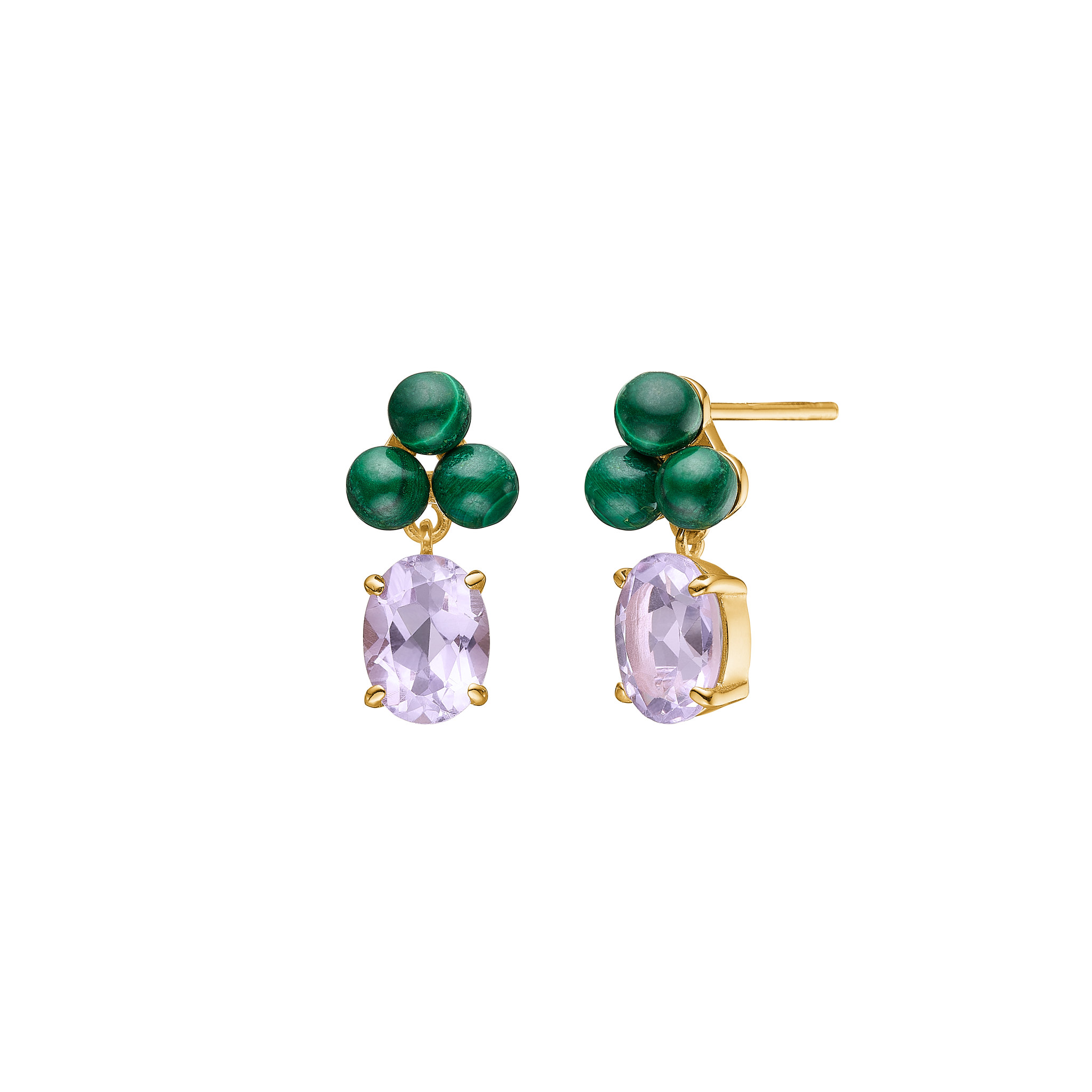 Carré Midnight 2023 Øreringe med Malachite og Ametyst FS 4479 MAAM
