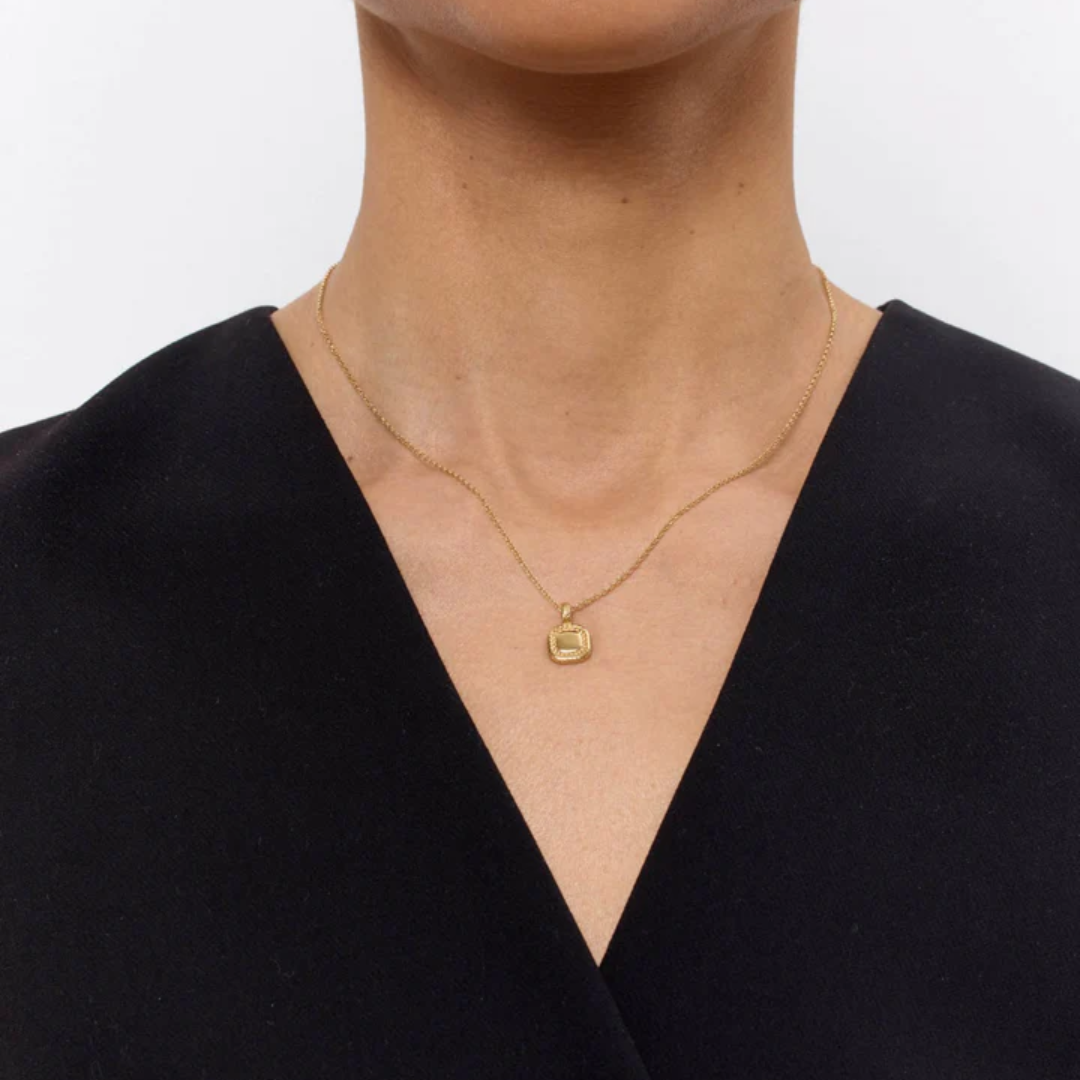 Carré Signét Vedhæng Guldbelagt FL 4506