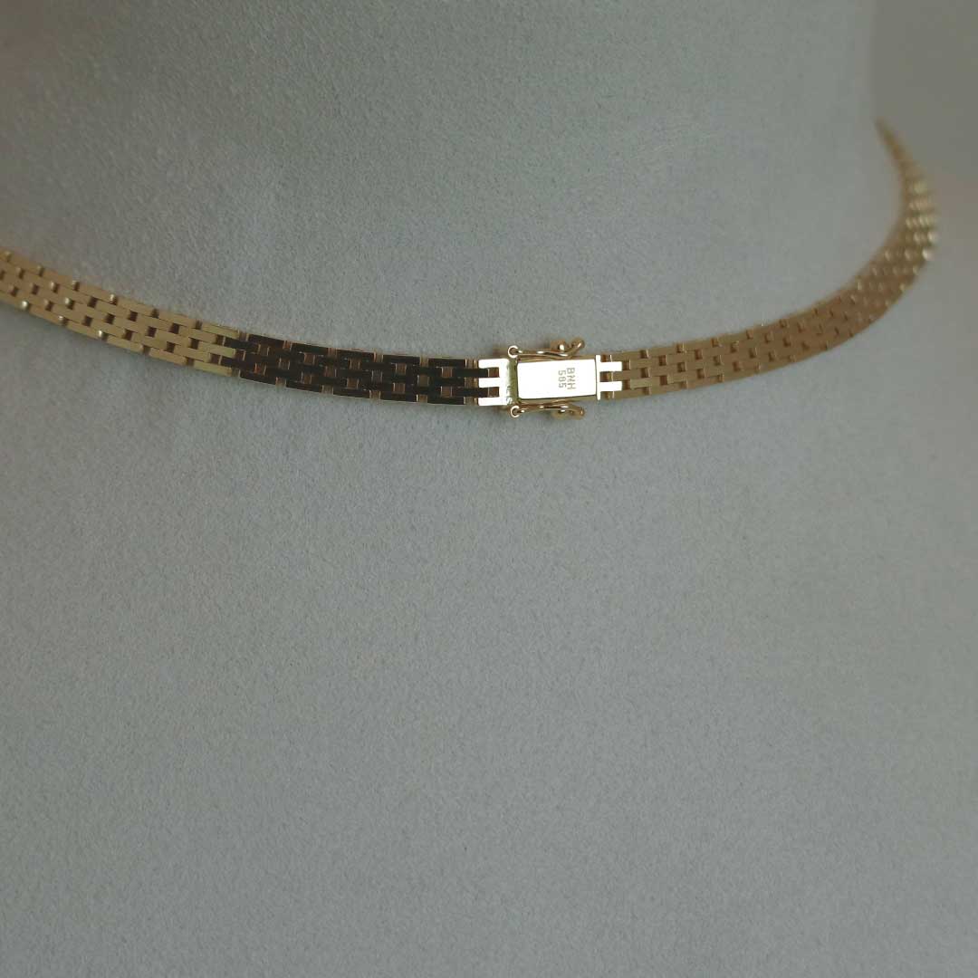 BNH Mursten Halskæde B m. forløb 14 kt 9,5 mm