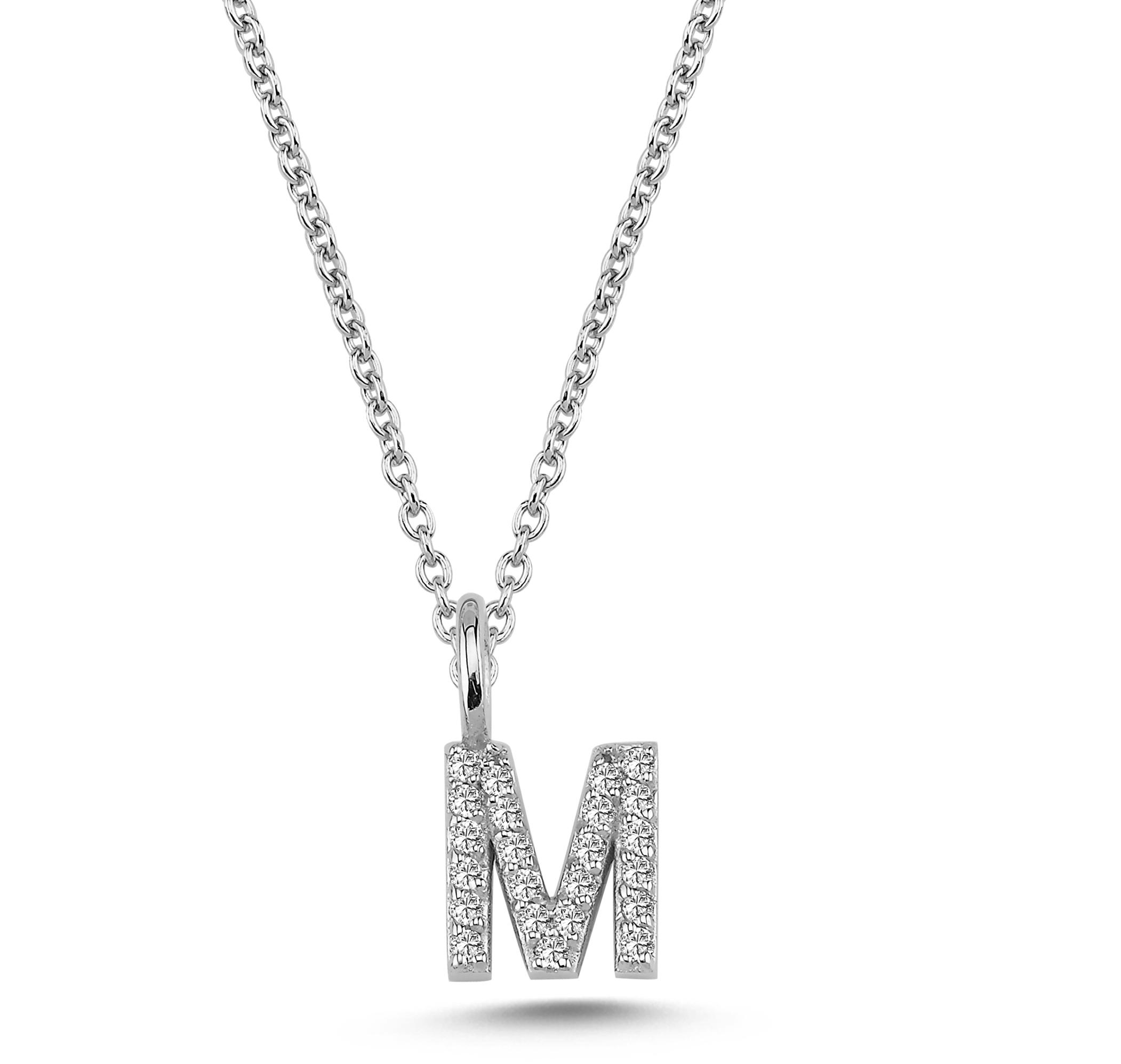 Nuran Bogstav vedhæng "M" med pavé V2201-M 0115