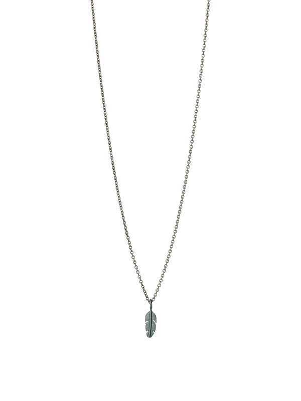 Heiring Fjer Vedhæng Mini Oxideret 51-6-01OX