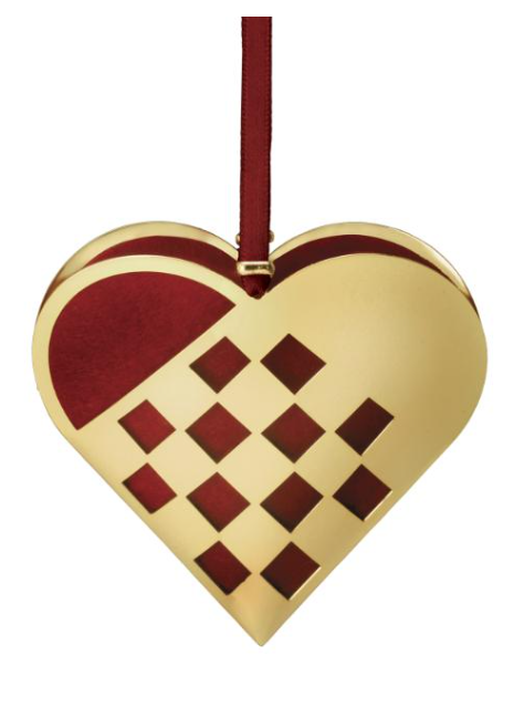 Nordahl Andersen Julehjerte M 10 cm flettet - forgyldt  98862162000