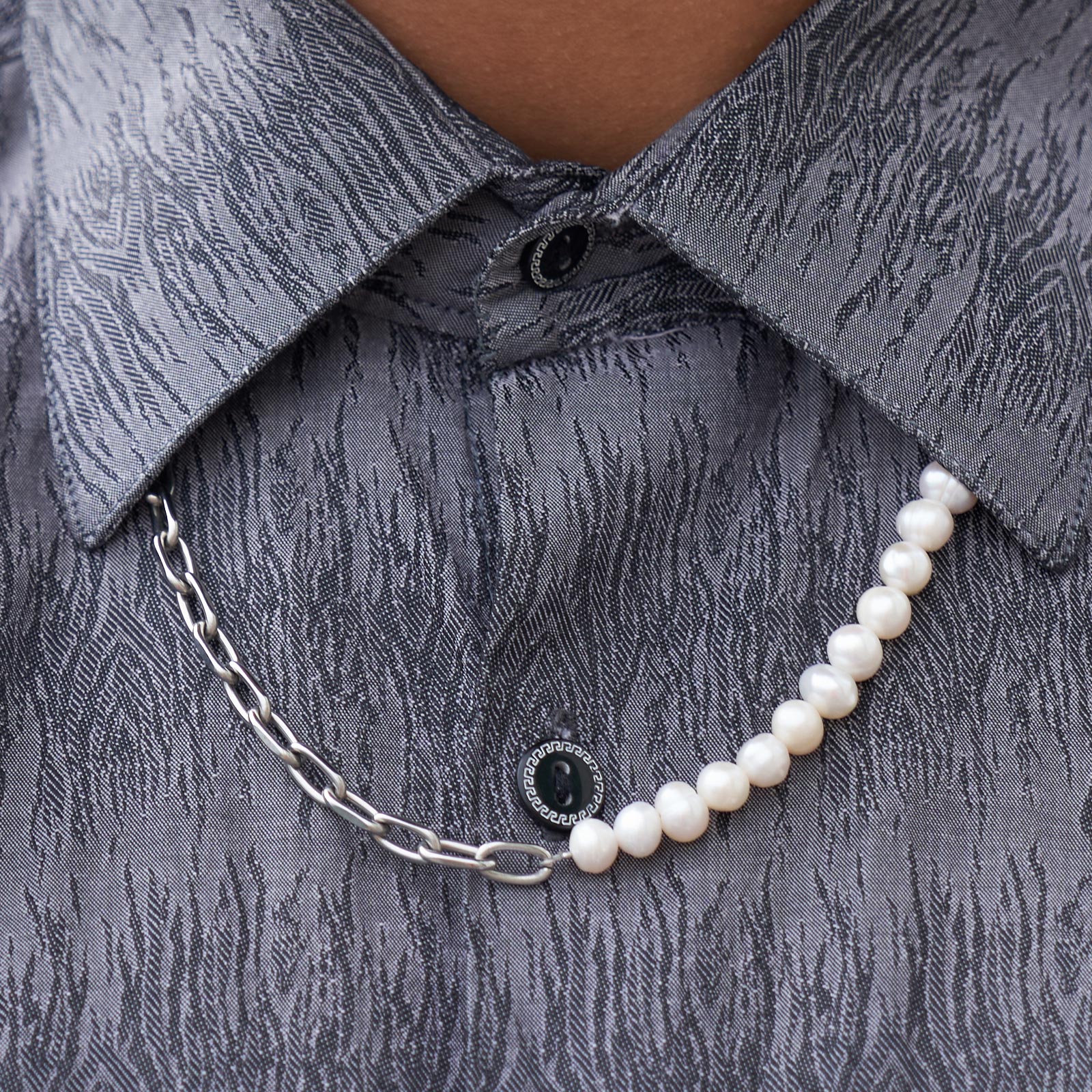 Son Of Noa Halskæde Herre Ferskvandsperler Stål 20890172755