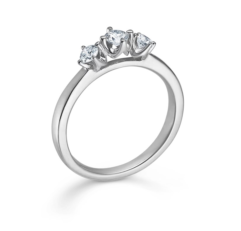 Mads Z CROWN trinity ring 14 kt. hvidguld m. 0,34 ct diamant 1641734